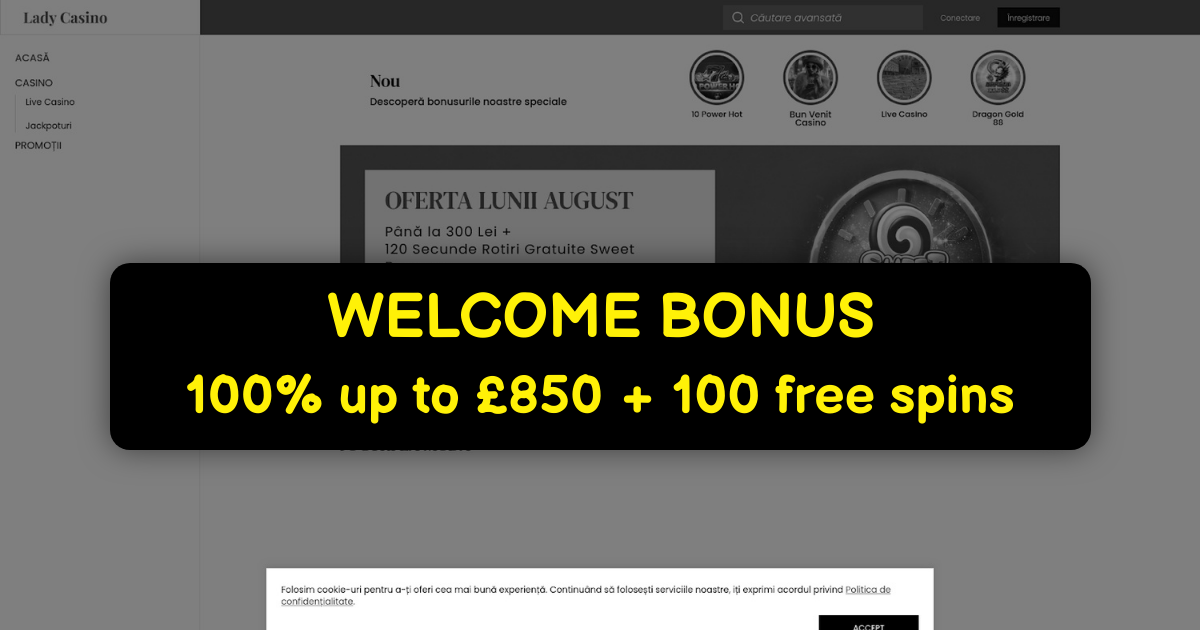 Lady Casino welcome bonus